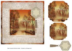 Golden Sunset Pearly Frame Any Occasion Card