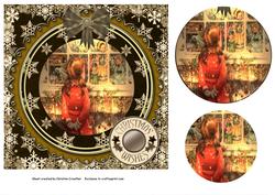 Vintage Christmas Wishes Circular Pyramid