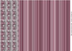 Dusky Pink Stripes and Lace Backing Paper
