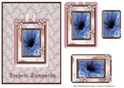 Deepest Sympathy Framed Blue Flower in Lace