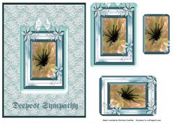 Deepest Sympathy Framed Peach Flower in Lace