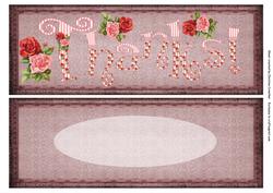 Curly Rose Thanks! Large Dl Card Front with Insert Panel