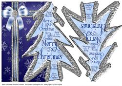 Silver Over the Edge Christmas Tree on Snowflakes