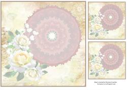 Lemon Roses on Burnt Orange Doily Insert