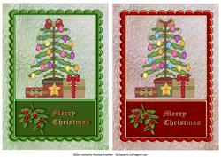 Christmas Tree Quick Cards - Trees Framed on Foil Background
