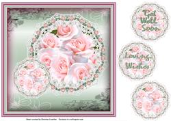 Pretty Roses Get Well Loving Wishes Any Occasion Card
