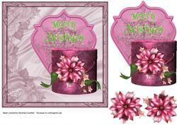 Merry Christmas Poinsettia Box in Pink