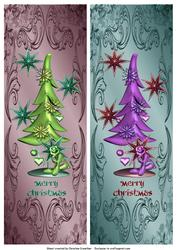 Pretty Christmas Trees - 2 Quick Card Fronts (3)