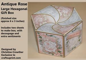 Antique Rose Large Hexagonal Gift Box Mini Kit