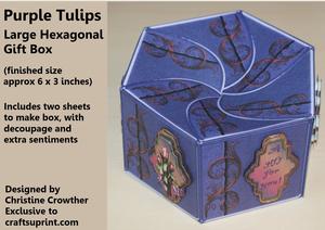 Purple Tulips Large Hexagonal Gift Box Mini Kit