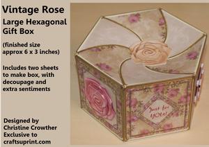 Vintage Rose Large Hexagonal Gift Box Mini Kit