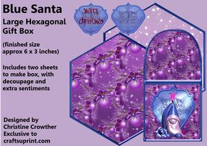 Blue Santa Large Hexagonal Gift Box Mini Kit