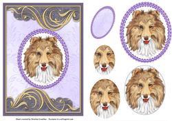 Sheltie Flourish - Purple - Oval Pyramid Multi Purpose