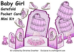 Baby Girl Gatefold Pocket Card Mini Kit
