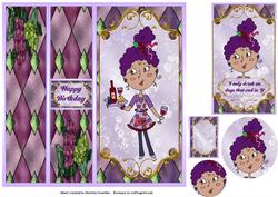 Wine Drinker Dl No Hole Foldback Card