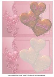 Truly Madly Deeply Pink Bronze Insert - Wedding, Love