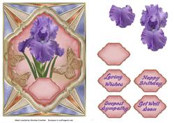 Iris on Stained Glass - Any Occasion with Sentiments