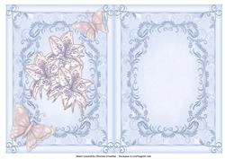 Memories Last Forever Insert Lilies & Butterflies Pink Blue