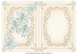 Memories Last Forever Insert Lilies & Butterflies Cream Aqua