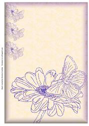 Butterfly Kiss Background in Cream and Purple