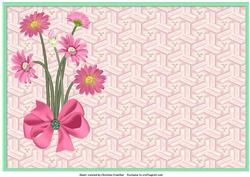 Green Framed Pink Daisy Background