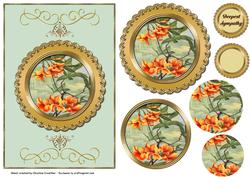Deepest Sympathy Azalea on Green and Gold Background