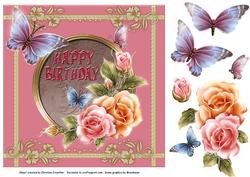 Rosy Roses Happy Birthday