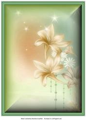 Fantasy Flowers Background in Cream and Green