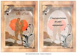 Head in the Clouds in Love Engagement Card with Insert