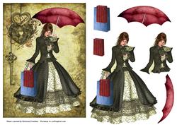 Steampunk Shopping Female Any Occasion Card