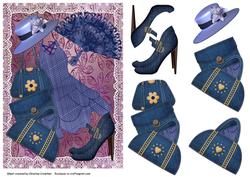 Handbags and Gladrags - Denim on Pink Swirls