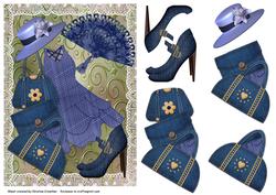 Handbags and Gladrags - Denim on Green Swirls
