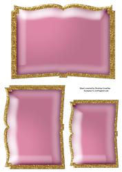 Triple Book Layers Background - Gold Edged Pink Glass
