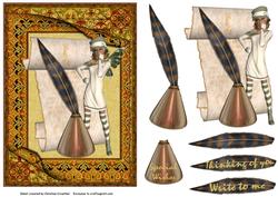 Modern Angel on Parchment - Write to Me