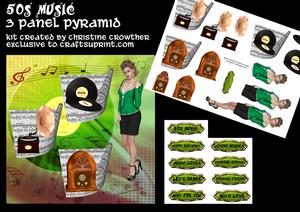 50s Music 3 Panel Pyramid Mini Kit