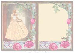 Peach Princess in Vintage Rose & Heart Frame Insert