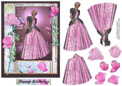 Pink Beauty in Pink Rose Vintage Frame