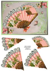 Vintage Fan with Flowers