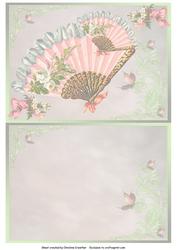 Vintage Fan with Flowers Insert
