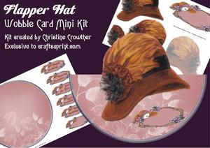 Flapper Hat Topped Wobble Card Mini Kit