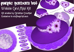 Purple Gerbera Hat Topped Wobble Card Mini Kit