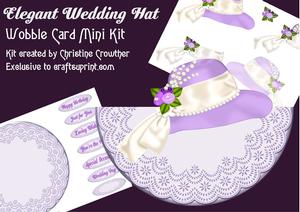 Elegant Wedding Hat Topped Wobble Card Mini Kit