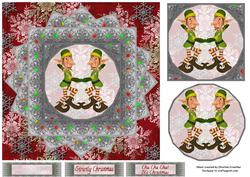 Strictly Christmas - Eight Point Star Framed Cha Cha Elves