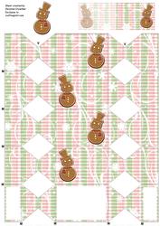 Gingerbread Snowman Cracker Box with Gift Tag