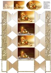 Christmas Candles Cracker Box with Gift Tag