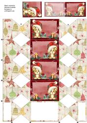 Sweet Christmas Puppy Dog Cracker Box with Gift Tag