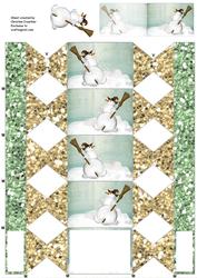 Pastel Snowman Cracker Box with Gift Tag