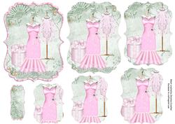 Pink Ensemble Bracket Pyramid Topper with Blank Sentiment
