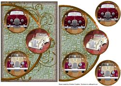 Classic Cars Easy Cut Circular Swirl Frame Trio Card