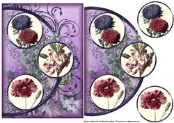Vintage Flowers 2 Easy Cut Circular Swirl Frame Trio Card